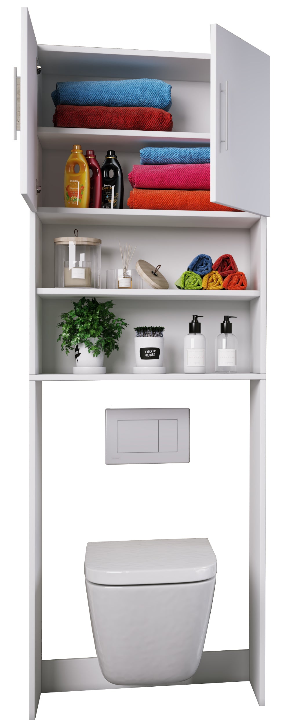 Außenschrank MOD. ALFA MONO TASTO WEISS Mit Deckel – Für Bad & WC, Hochkassette