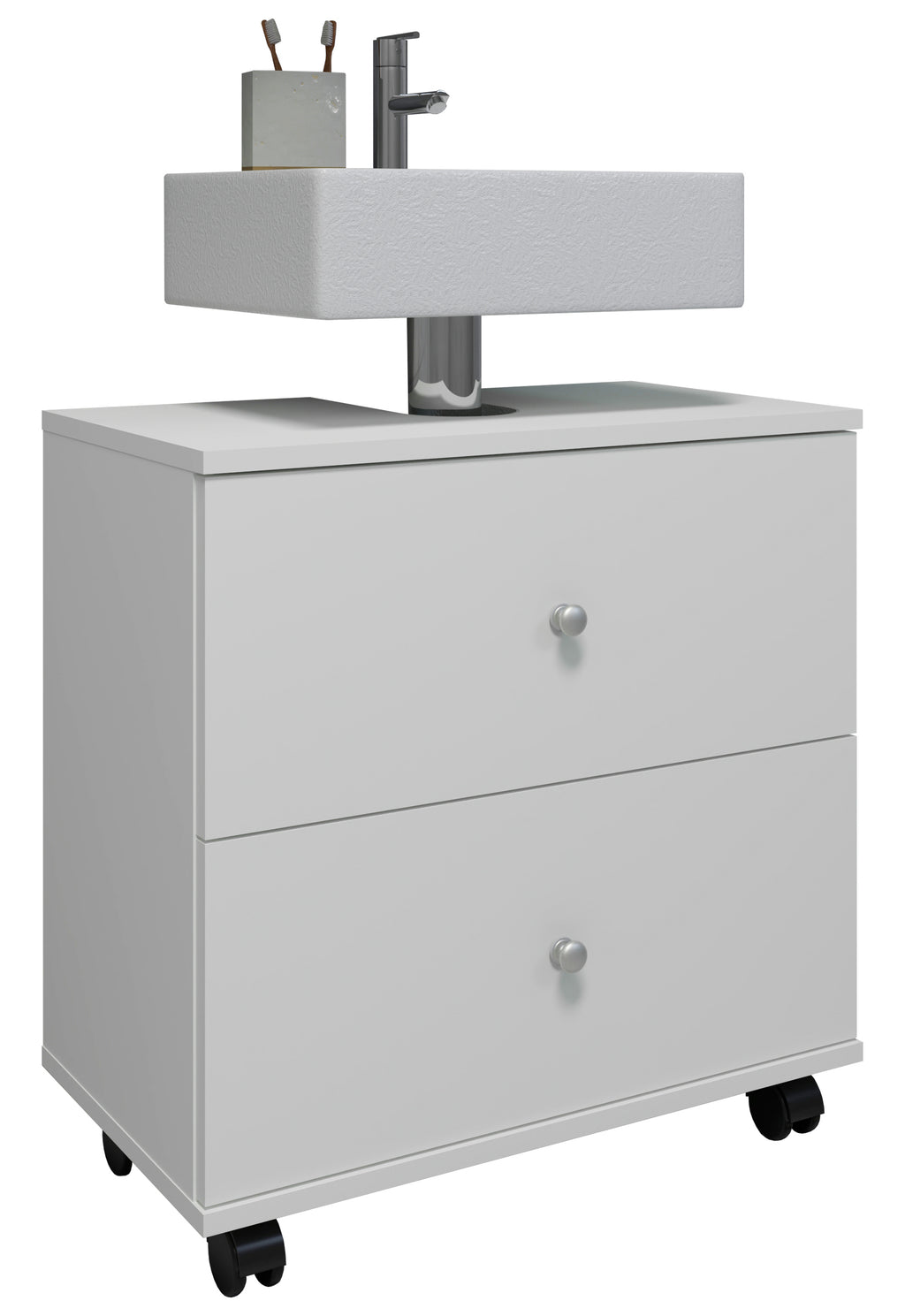 Badschrank Badezimmerschrank Nischenschrank Mit Schublade Auf Rollen