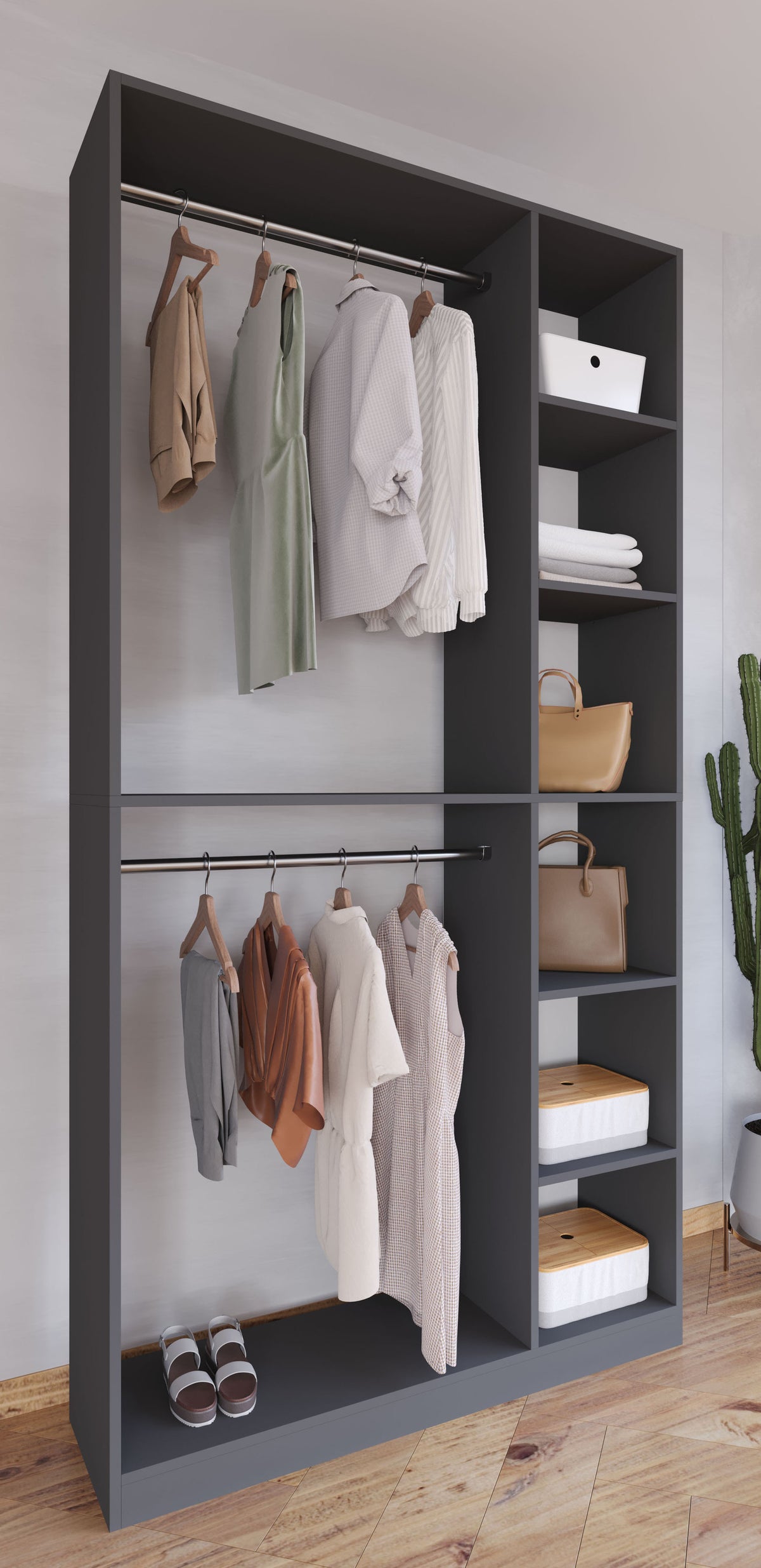 vidaXL Kleiderschrank NA Kleiderschrank aus Holz 82,5x30,5x185,5 cm in Räuchereiche für Ihr