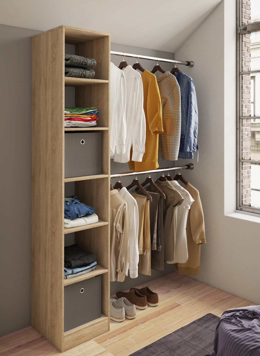 vcm® offener kleiderschrank regal „dacho“ lll – vcm24