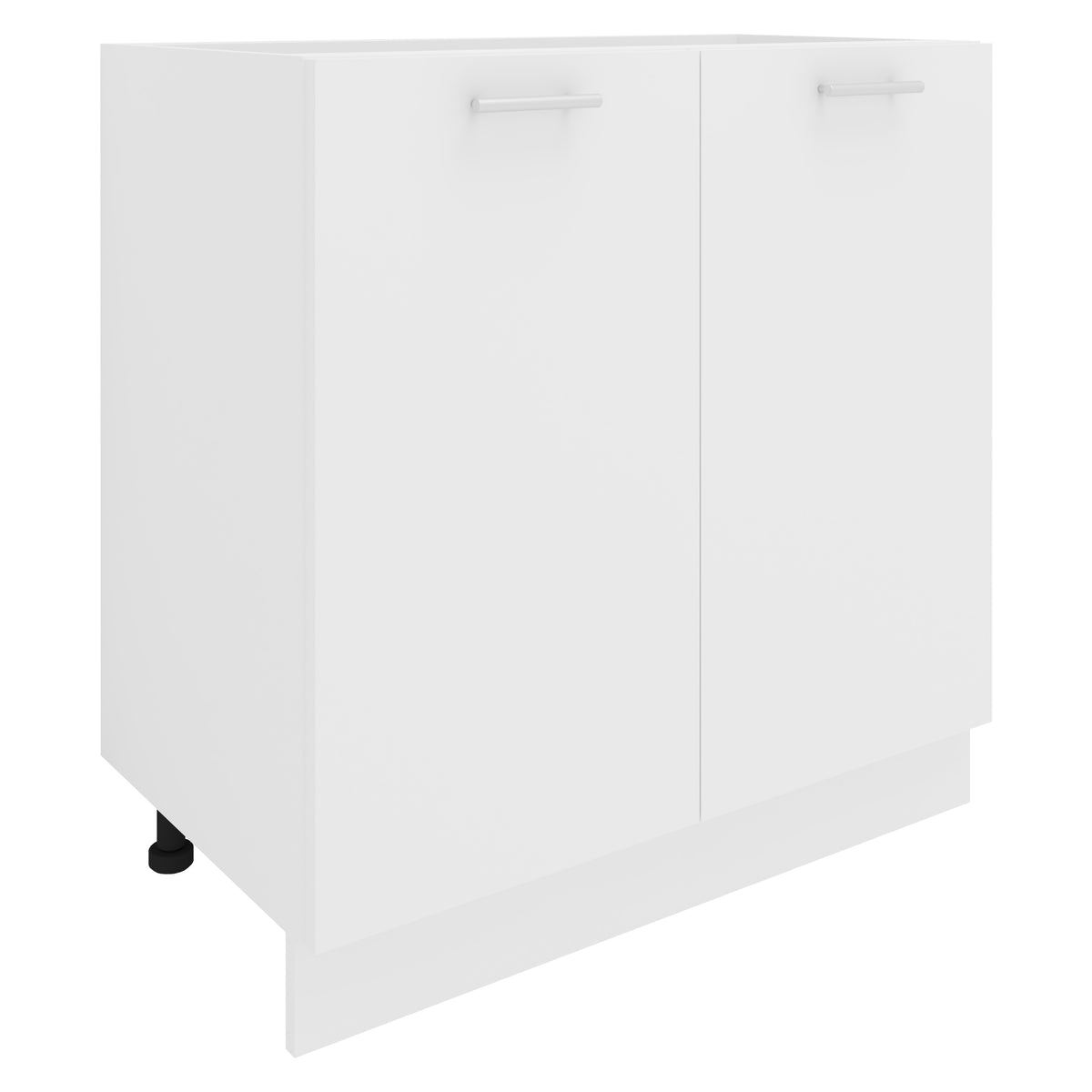 Küchenschrank LUGO Unter Spüle – 80x52,8x82 Cm, Acrylfront Weiß, Grifflos, Verstellbare Füße