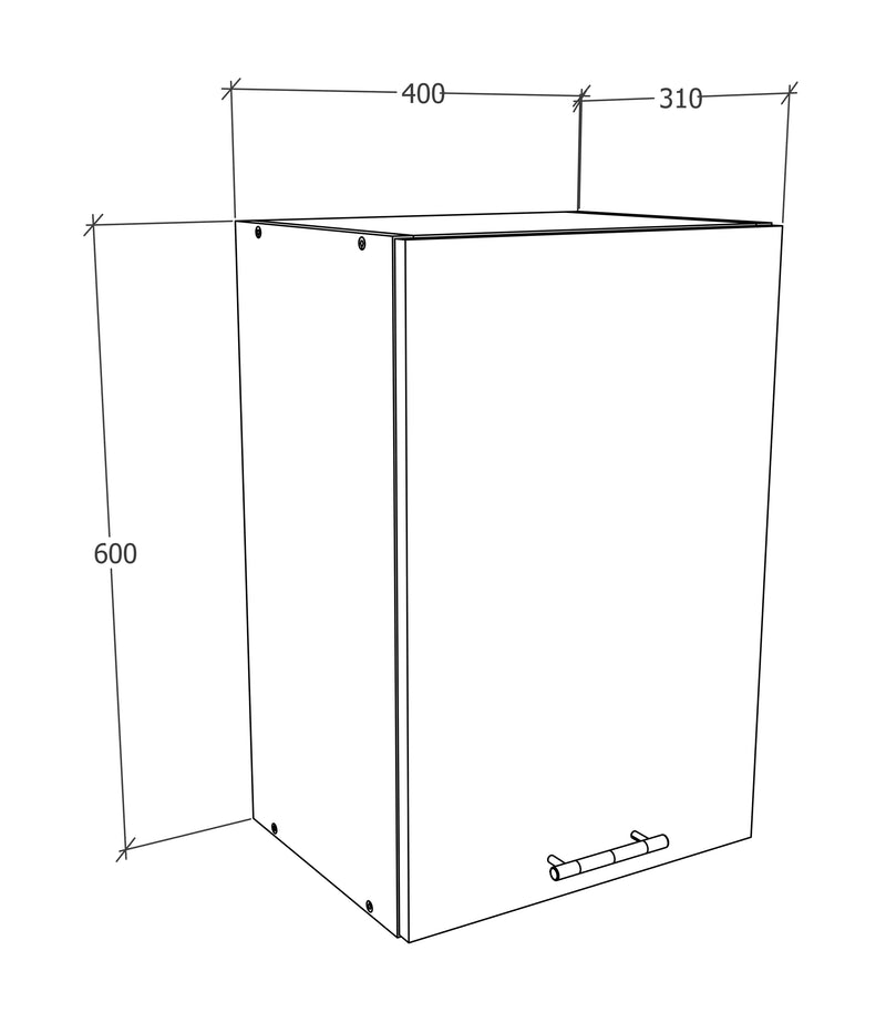 Küchenschrank B. 50 cm Hängeschrank Küche „Esilo“ · 3 Farben – VCM24