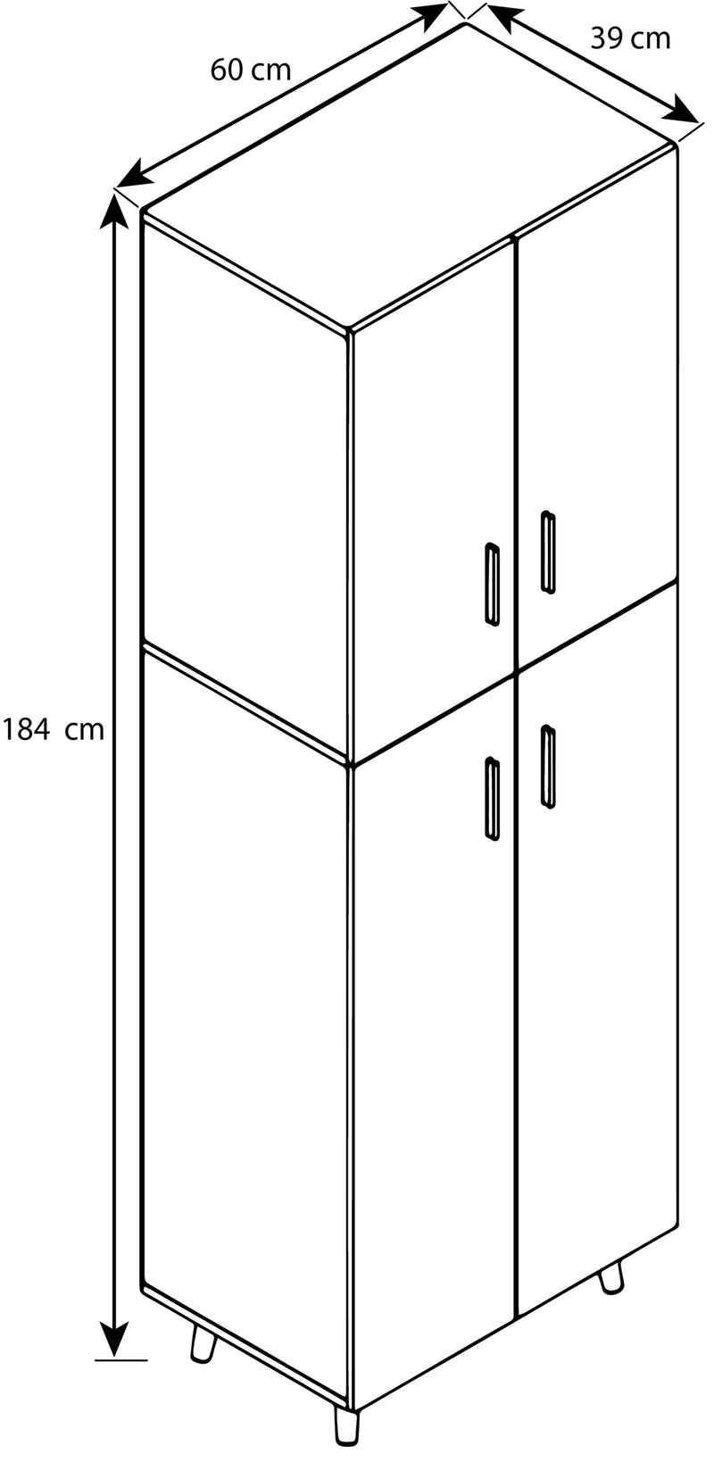 Holz Dielenschrank Mehrzweckschrank Schrank „Landos“ – VCM24